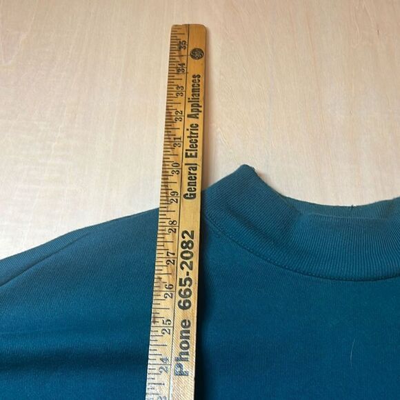 Vintage 80s/90s Hanes heavyweights Teal Blank Sweatsuit Pants Large, Raglan Swea - Picture 2 of 7